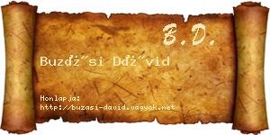 Buzási Dávid névjegykártya